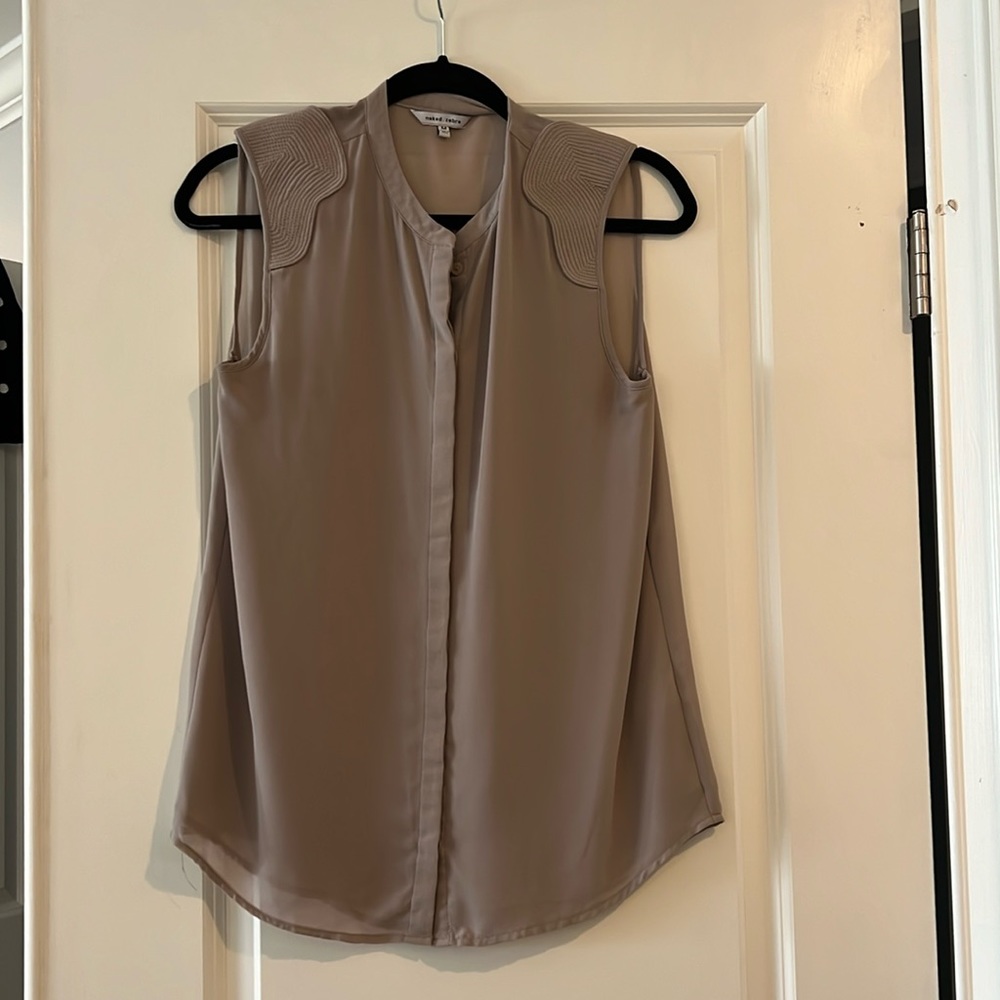 Sleeveless taupe top